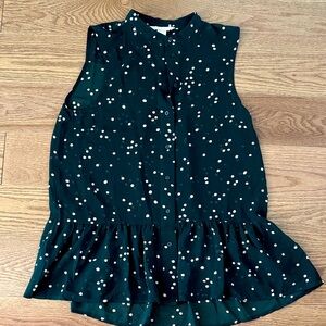 H&M sheer, dark green, button up top